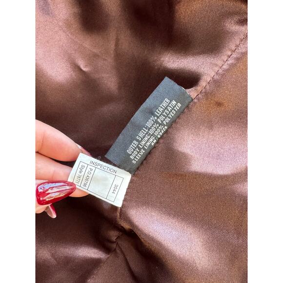 Vintage Wilsons Leather Maxima Large Brown Tan Leather Jacket Blazer Motorcycle - Picture 9 of 9